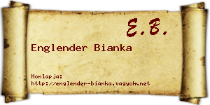 Englender Bianka névjegykártya